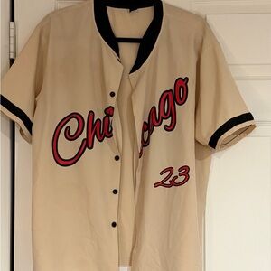 Beige Chicago Baseball Jersey